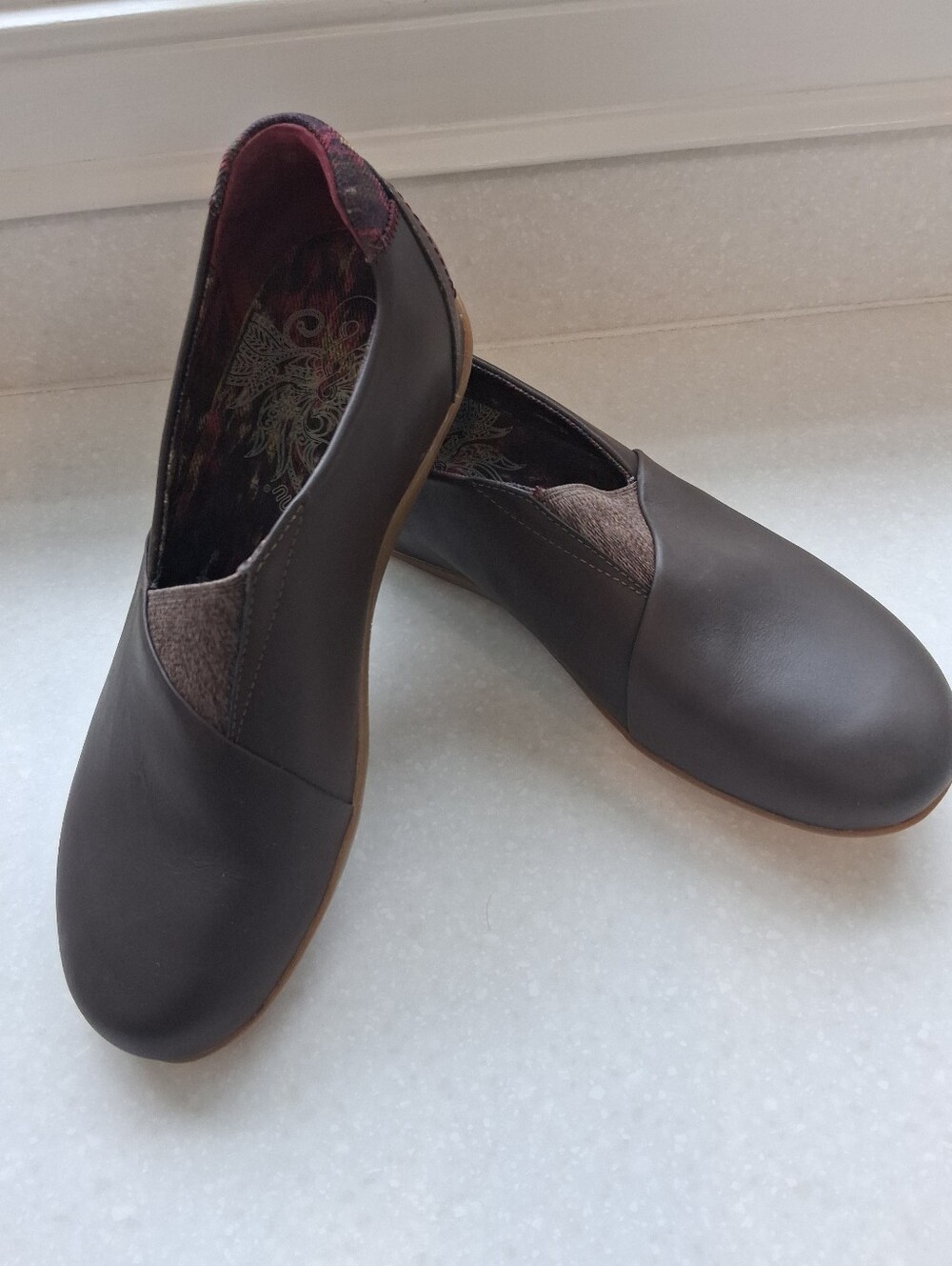 Ahnu Tola Brown Slip-On Ballet Flats